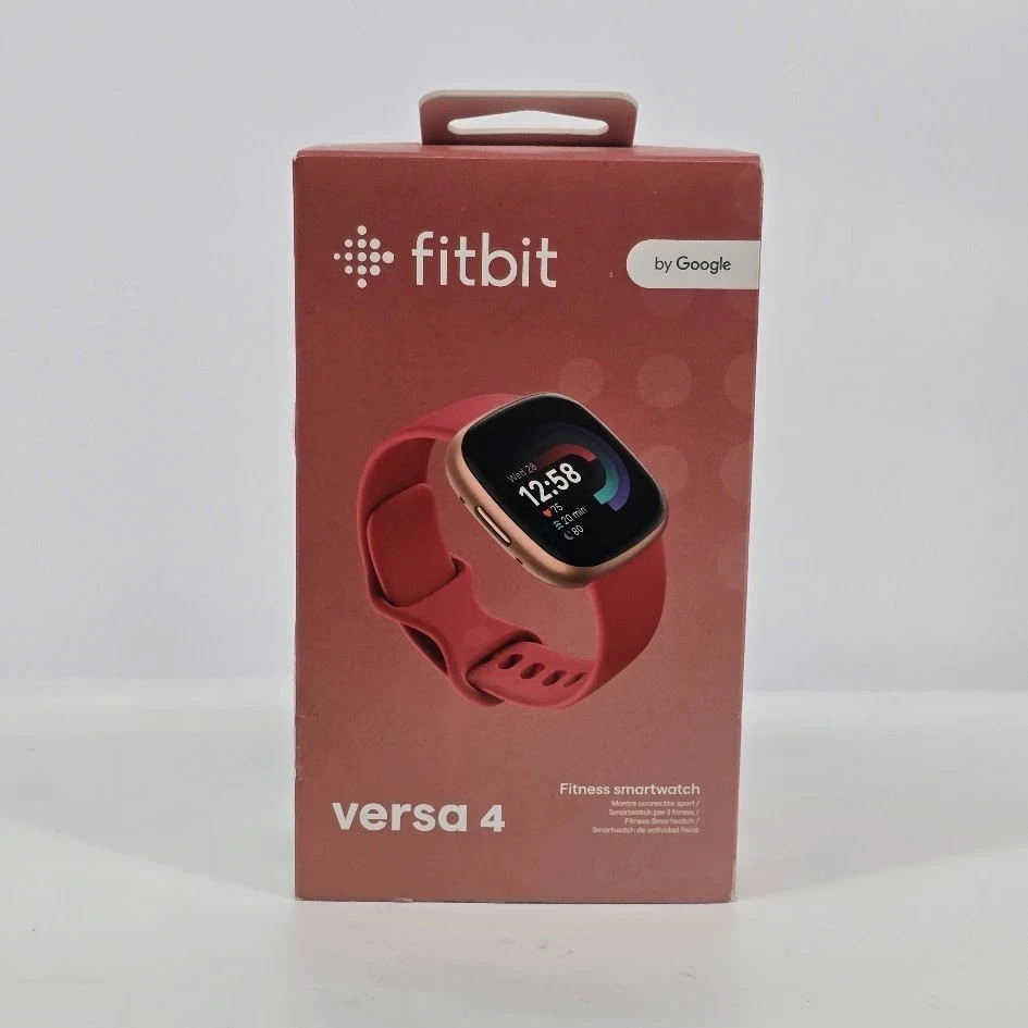 Fitbit Versa 4 Fitness Smartwatch - Pink Sand/Copper Rose Aluminum
