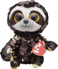 TY Flippables Beanie Babies Dangler Sloth Plush Soft Toy Sequins NEW WITH TAG