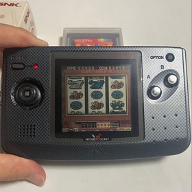 SNK NeoGeo Pocket Color Handheld Console Carbon Black + 2 Games Working Japan