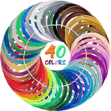 40 Colors PLA 3D Pen Filament Refills Compatible with SCRIB3D MYNT3D PIKA3D 3D P