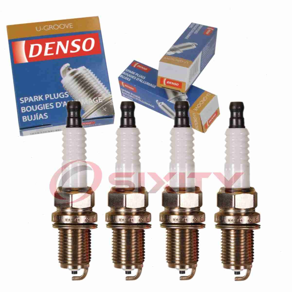 4 pc DENSO 3308 Standard U-Groove Spark Plugs for K24PR-U11 2668 Ignition rh