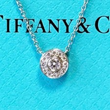  Excellent condition Tiffany Circlet Diamond Platinum Necklace
