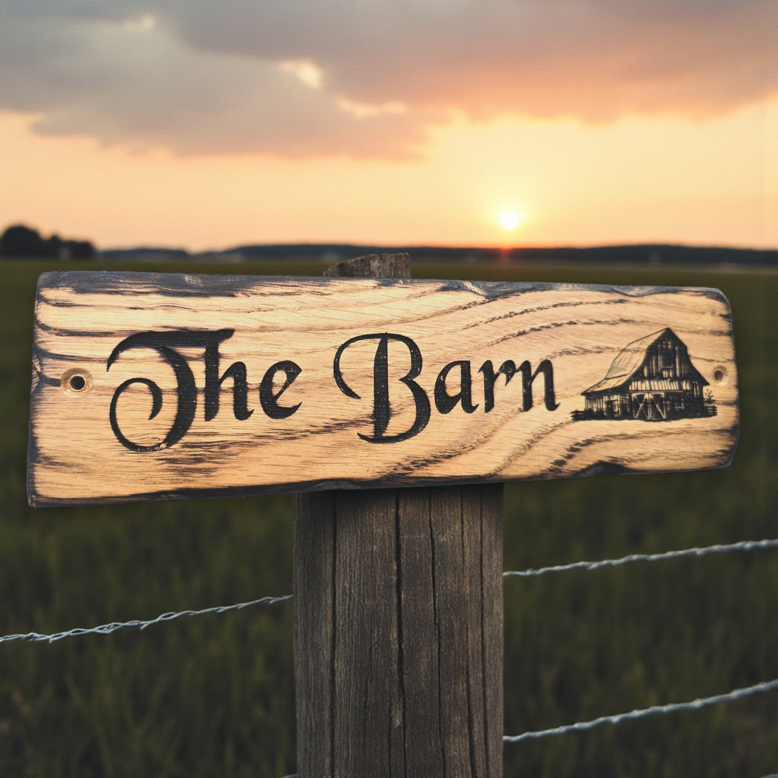 Personalized Sign | Custom Engraved Plaque, Rustic Wooden Nameplate, Farmhouse S