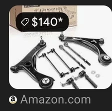 8Pc Front Suspension Kit Lower Control Arm Sway Bar Link Inner Outer Tie Rod End