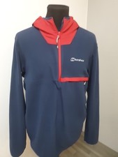 Mens Berghaus 1/4 Zip Neck Hooded Fleece Pullover Size L