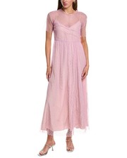 Red Valentino Tulle Midi Dress Women's Pink 42