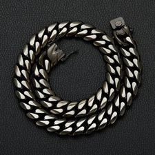 14mm Hip Hop Solid Stainless Steel Miami Cuban Chain Necklace Bracelet Jewelry