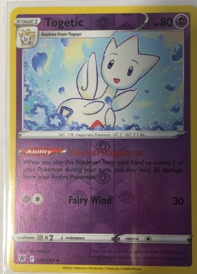 Togetic Reverse Holo Sword & Shield Astral Radiance 56/189