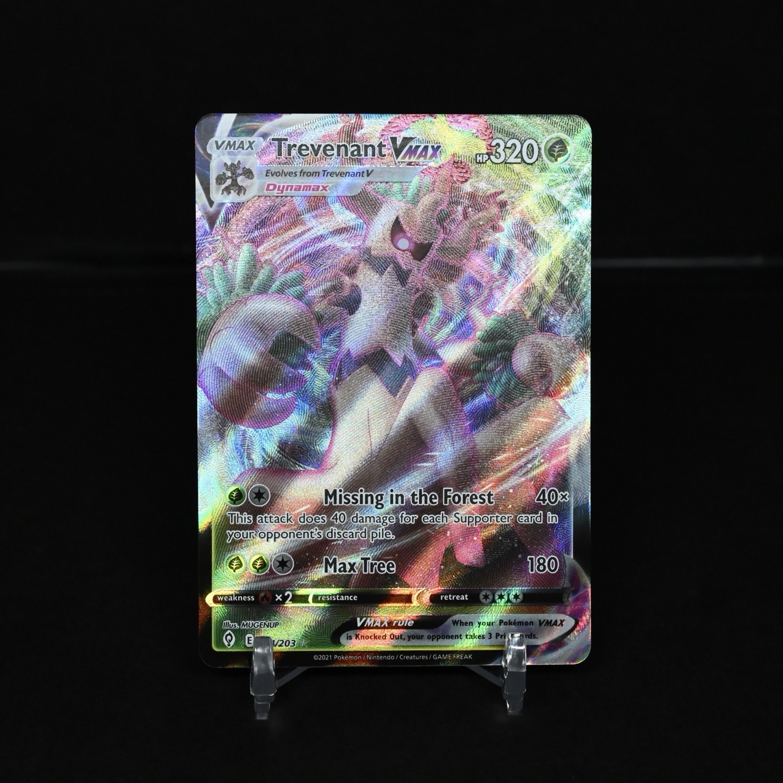 Pokémon TCG Trevenant VMAX Evolving Skies 014/203 Holo Ultra Rare NM