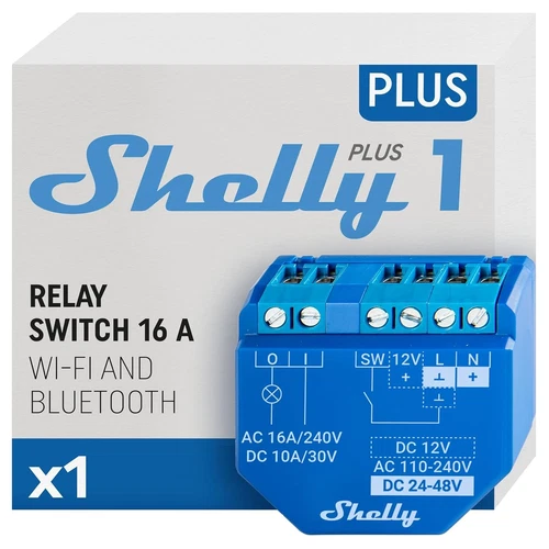 Shelly plus 1 | wlan & bluetooth smart reais schalter - 16a | trockenkontakt ...