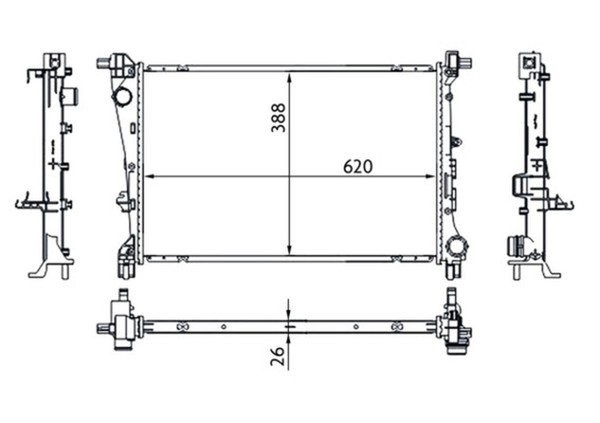 Mahle MotorküHler WasserküHler CR 1664 000S FüR Fiat Tipo 500L 356HXH1A 356WXH1A-image