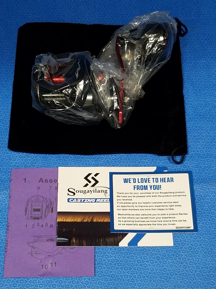 Carrete Baitcaster Sougayilang 400 6,3:1 mano izquierda 35 lb arrastre máximo bajo perfil Foto 3 de 4