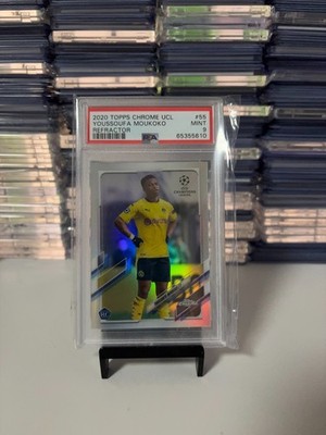 2020 Topps Chrome UCL / Youssoufa Moukoko / Rookie / Refractor / PSA 9