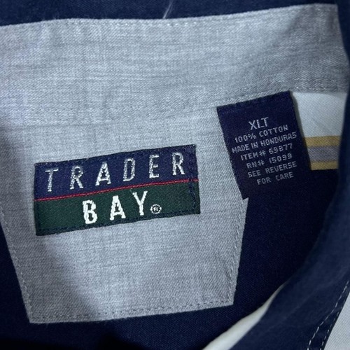 Vintage Trader Bay Colour Block Multi Striped Button-Up Long Sleeve Shirt XLT - Picture 3 of 6