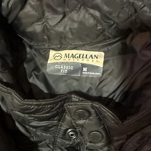 Magellan Outdoors Campfire Men’s M Green/Black Quilted Fleece Pullover image 2