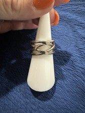 Mexico Signed Sterling Silver 925 Modernist Band Ring, Size 5.5