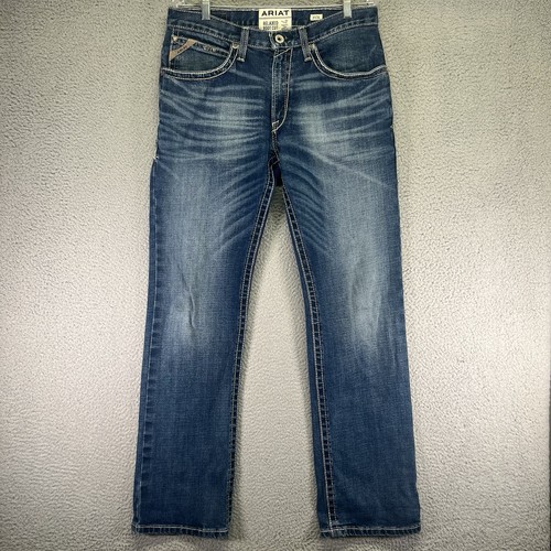 Ariat M4 Jeans Herren 31x34 Blau Denim DuraStretch Relaxed Bootcut Cowboy