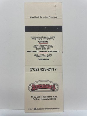Stockman's Fallon Nevada Vintage Gaming Casino Matchbook Cover