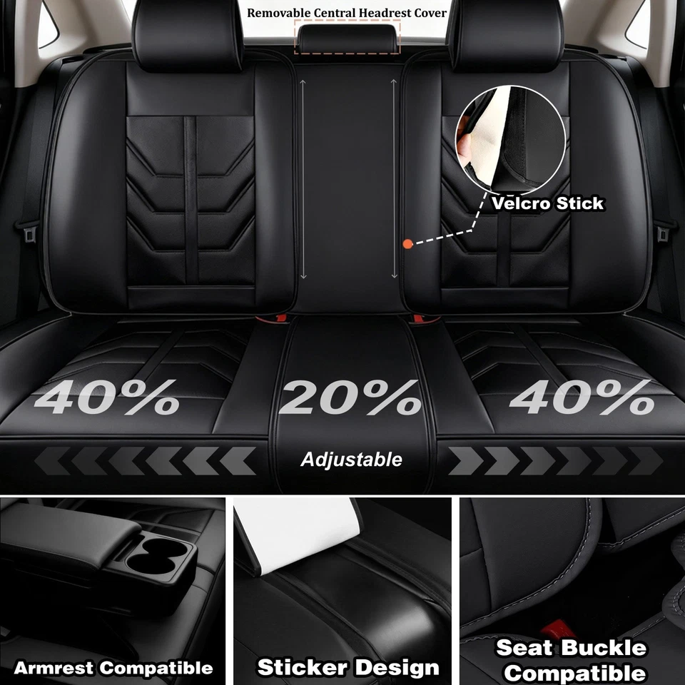 For Kia Sorento Forte Car Seat Covers Full Set 5-Seat Front Rear Leather Cushion Foto 3 de 4