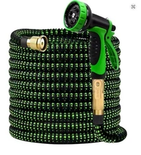 Non-Expandable Garden Hose with 10 Function Nozzles, Flexible,Lightweight 150 FT