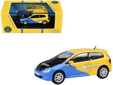 2001 Honda Civic Type R EP3 Blue and Yellow with Black Hood "Spoon Sports" 1/64
