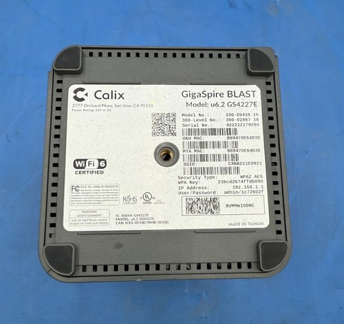 Lot of 60 - Calix Gigaspire Blast U6.2 GS4227e Fiber Optic Router - For Parts - 第 4/4 張圖片
