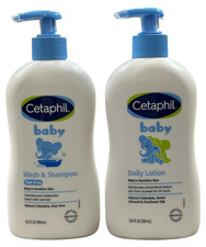 Cetaphil Baby Wash  Shampoo  Body Lotion Head to Toe Hydration 13.5 FL Oz
