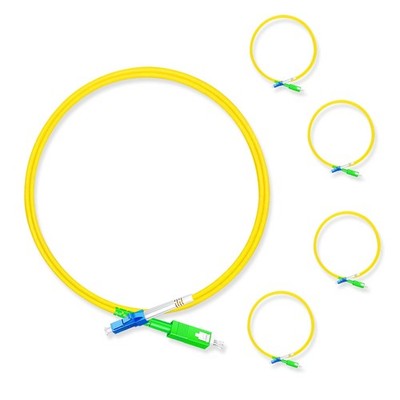 Fiber Optic Patch Cord 5Pcs 1 Meter SC APC to LC UPC Simplex Single Mode OS2