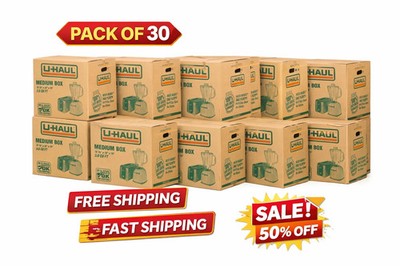 30 Pack Medium Moving Boxes with Handles-18 1/18 X 18  X 16 