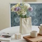 Crinkle Paper Bag Shape Ceramic Vase, Large Capacity for Flower Arrangement, ...