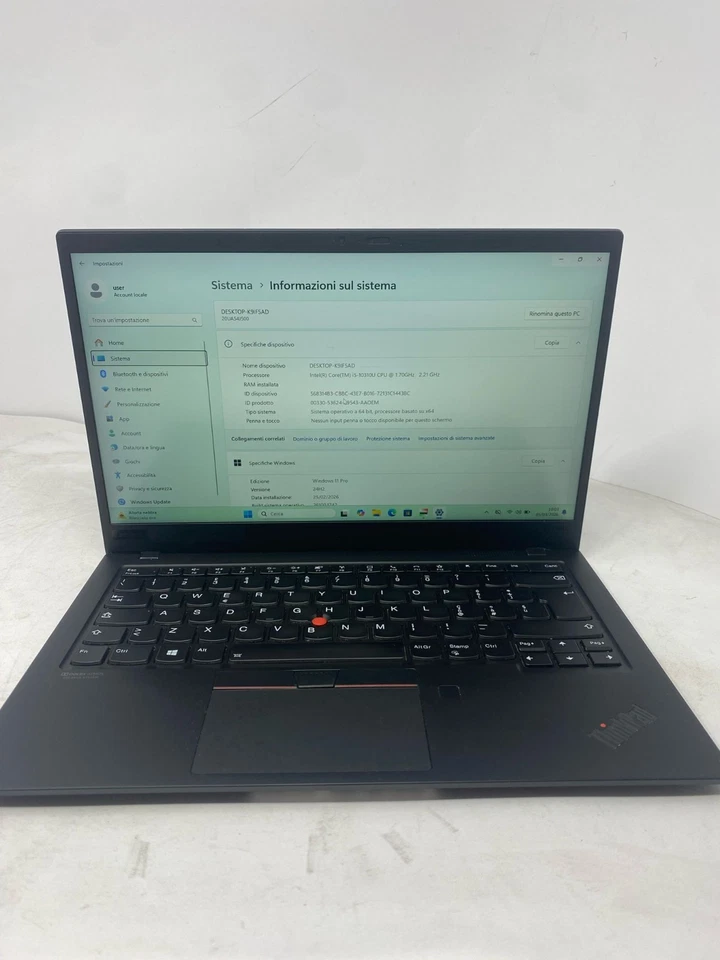 Lenovo ThinkPad X1 Carbon G8 · i5-10310U · 8GB · 256GB, foto 2 di 5