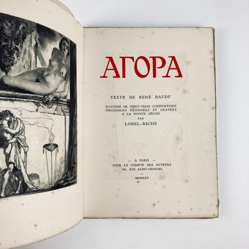RENÉ BAUDU : AGORA . ILL. LOBEL-RICHE . CHEZ LES AUTEURS, 1925 . N° 1/160 VÉLIN - Photo 4/18