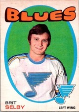 VINTAGE HOCKEY CARD 1971-72 OPC O-Pee-Chee BRIT SELBY ST LOUIS BLUE NO851