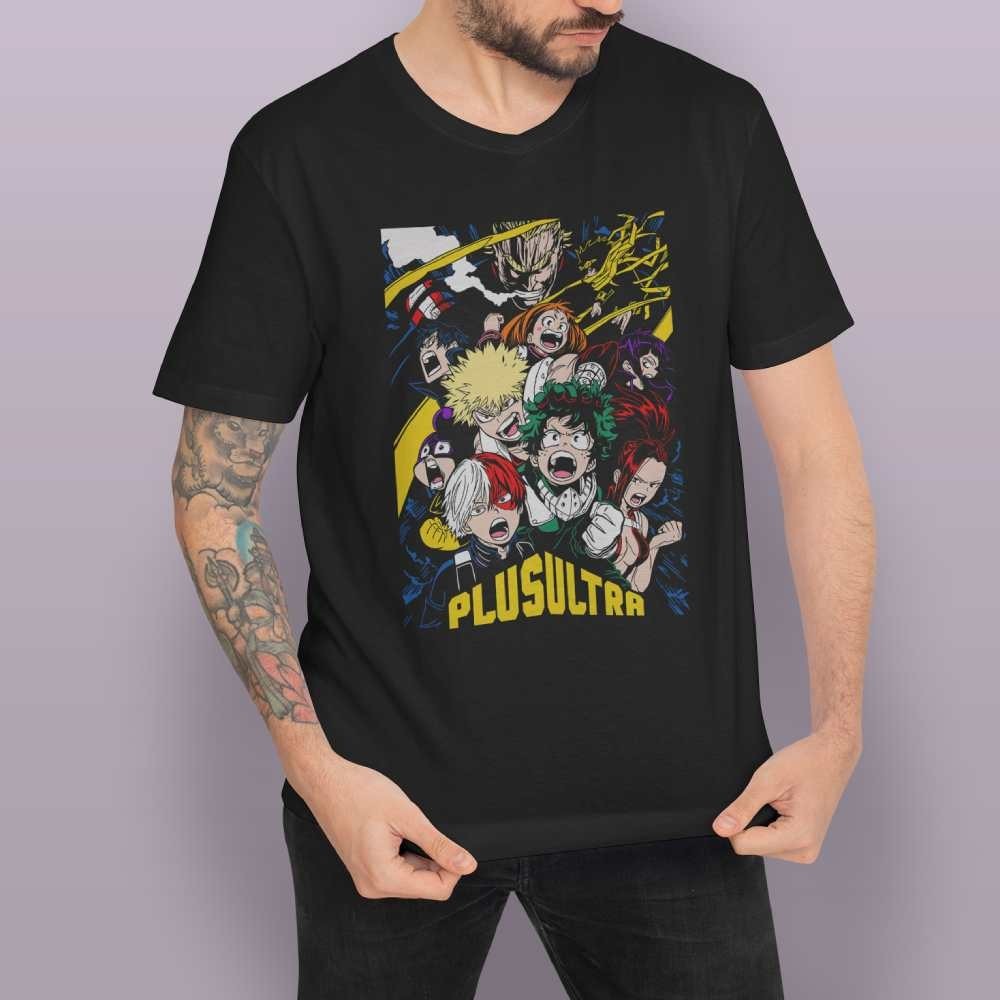 My Hero Academia MHA T-Shirt Anime Character Tee Unisex Black Cotton S-5XL