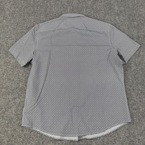 Camisa UNTUCKit Para Hombre Grande Negra Blanca Manga Corta Abotonada Elastizada Geométrica - Imagen 8 de 8