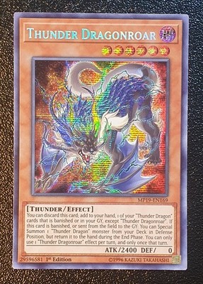 Yugioh MP19-EN169 Thunder Dragonroar Prismatic Secret Rare 1st Edition MINT