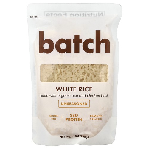 White Rice with Collagen & Chicken Bone Broth, Unseasoned, 8 oz (226 g)
