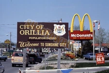 Vintage 35mm Kodachrome Slide City of Orillia McDonald's 1970s Canada X-2613