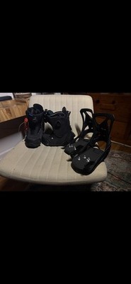 Burton Boots & Bindings Set Black All Mountain Setup w/ BOA Lace Boots Size 6