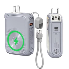 22.5W Fast Charging 10000mAh Magnetic Wireless Power Bank with Detachable Cable