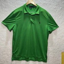 Polo Ralph Lauren Green Short Sleeve Shirt Mens XL Cotton Soft Golf Pony