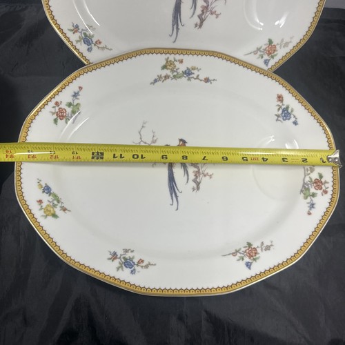 2 Platters Meat Trays 13.5 15.75 Theodore Haviland Limoge Eden Bird Paradise - Picture 2 of 24