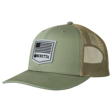 Beretta PM Trucker Hat Sage Green with Flag Patch BC046T167507A1 