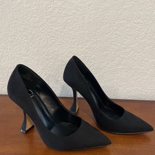 Jennifer Lopez, Size 6.5, Black Suede Pointed Toe Stiletto Pumps