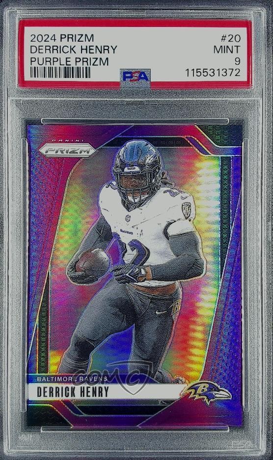2024 Panini Prizm Purple Prizm 44/125 Derrick Henry #20 PSA 9 MINT 0c6