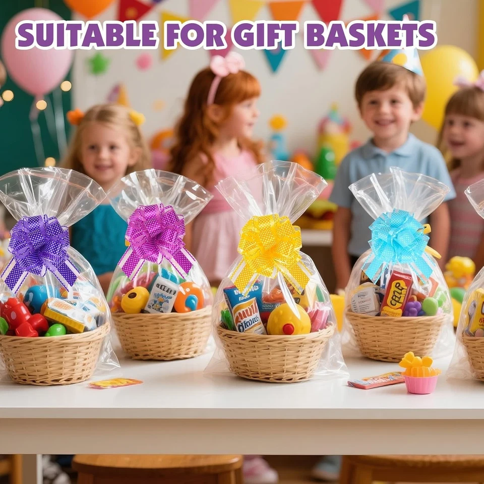 24 шт. большие банты для подарочной упаковки, 12 цветов 6 дюймов 24 шт. - 6 дюймов в горошек - Изображение 2 из 4