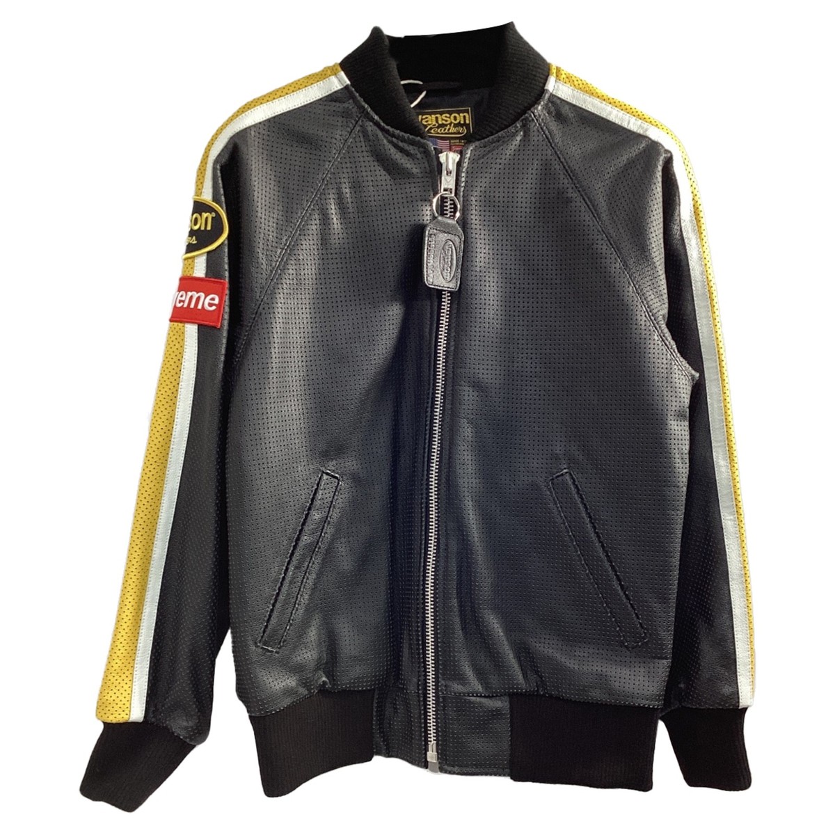 Supreme X Vanson Perforated Bomber Jacket In Leather Men Black