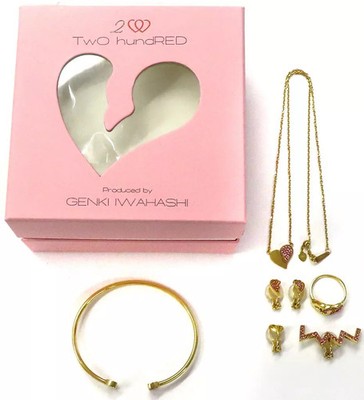 Genki Iwahashi 1st Complete Set Gold (Earrings/Ring: USA size:6) TwO hundRED 5cm