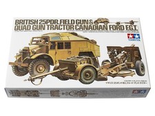 Tamiya British 25-pdr Field Gun & Quad Gun Tractor Model Kit - 35044