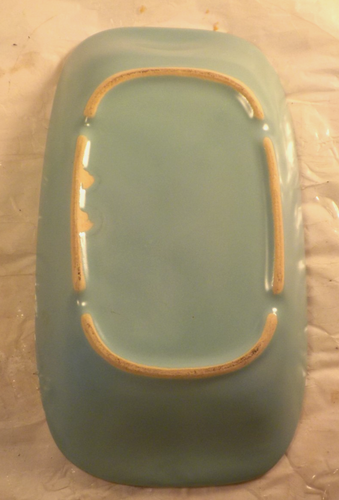 Beurrier vintage VERNONWARE - Metlox "Jours célestes" 9-1/4" x 5-1/4" bleu - SANS COUVERCLE - Photo 11/16